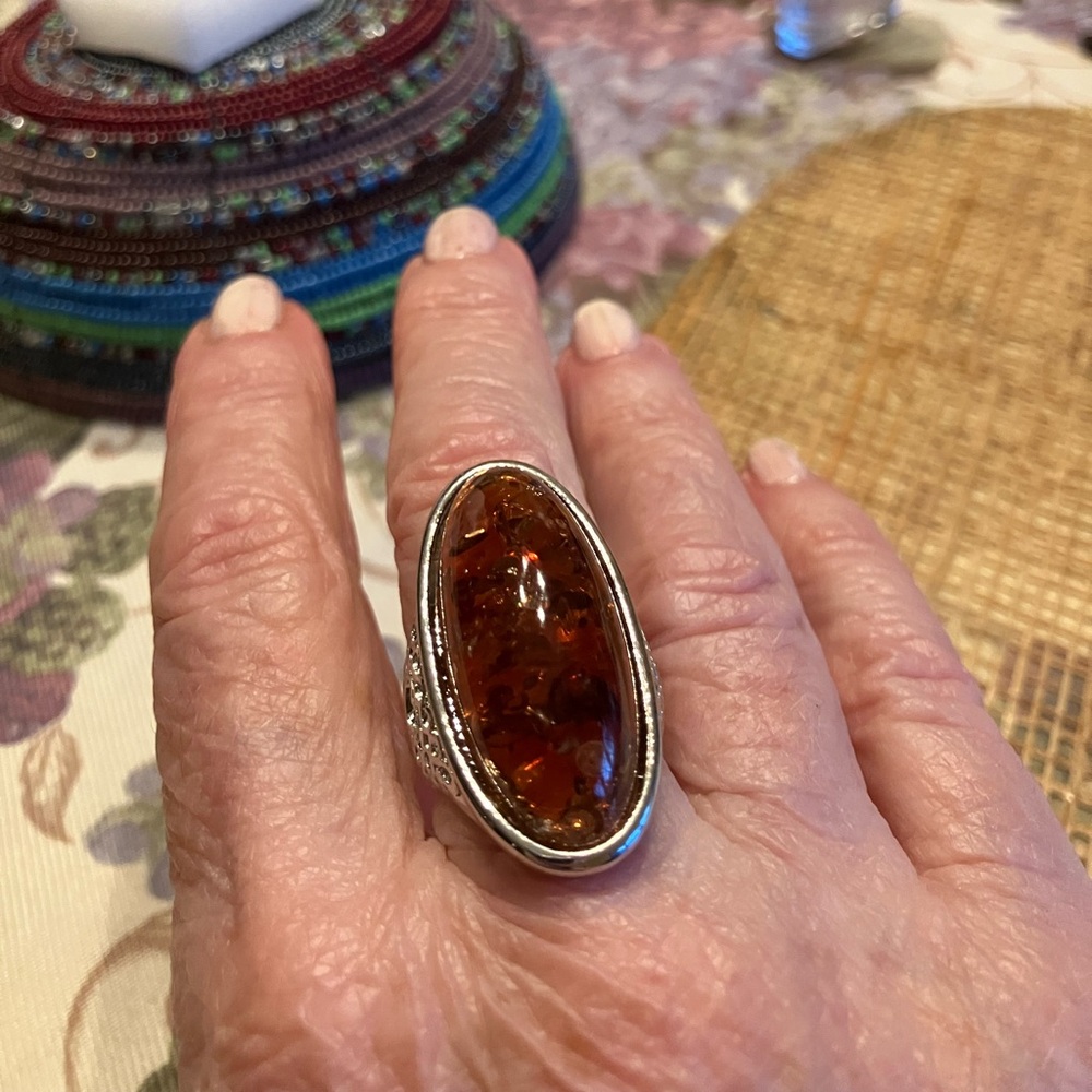 BALTIC AMBER RING 7 EXCELLENT CONDITION - Picture 8 of 13